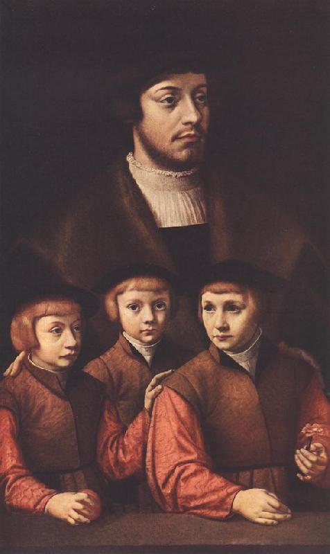 BRUYN, Barthel Portrait of a Man with Three Sons